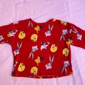 Red Looney Tunes Long Sleeve Top